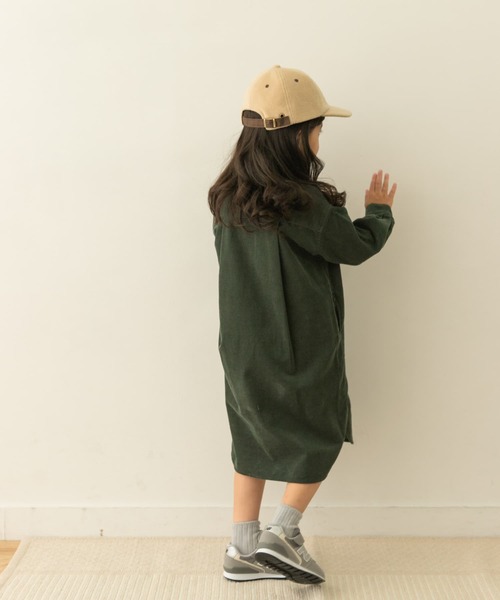 URBAN RESEARCH DOORS（アーバンリサーチドアーズ）の「『親子リンク』コーデュロイシャツワンピース(KIDS)（ワンピース・キッズ・ベージュ/グリーン・105/120/135）」の9枚目の写真