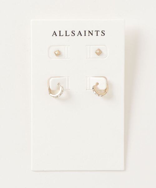 ALLSAINTS(オールセインツ)の「DELPHIE GOLD-TONE HUGGIE EARRING SET | DELPHIE ゴールドトーン ハギー イヤリング・ピアス セット(ピアス(両耳用)・レディース・ゴールド系その他・ONE SIZE)」の6枚目の写真