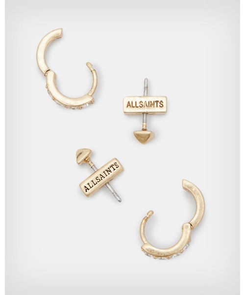 ALLSAINTS(オールセインツ)の「DELPHIE GOLD-TONE HUGGIE EARRING SET | DELPHIE ゴールドトーン ハギー イヤリング・ピアス セット(ピアス(両耳用)・レディース・ゴールド系その他・ONE SIZE)」の3枚目の写真