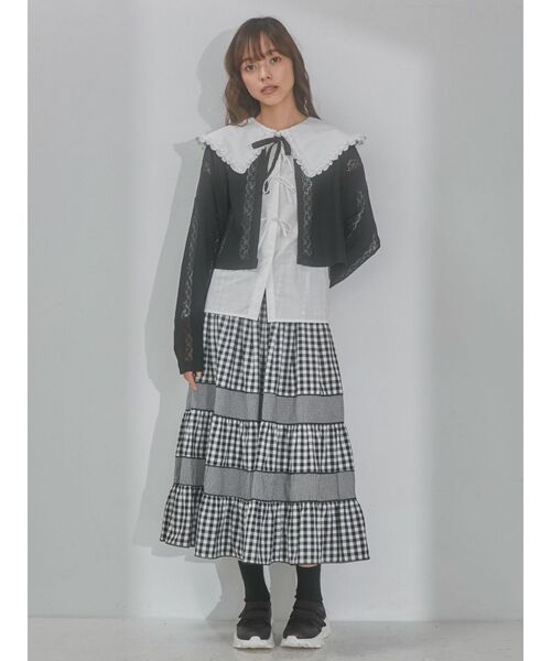 merry jenny（メリージェニー）の「イレギュラーチェックスカート（スカート・レディース・ライトブルー/ブラック・FREE）」の15枚目の写真