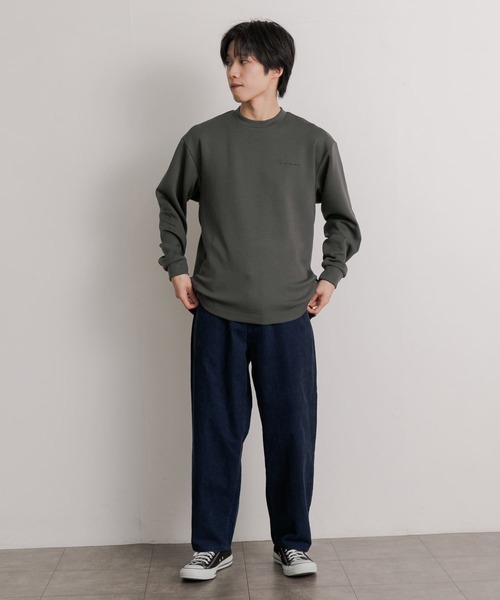 SENSE OF PLACE by URBAN RESEARCH(センスオブプレイスバイアーバンリサーチ)の「『ユニセックス』シシュウダンボールポンチロングTシャツ(Tシャツ/カットソー・メンズ・ブラック/ブルー/ライトベージュ/ミント/ホワイト/ブラウン/チャコールグレー・LARGE/MEDIUM)」の14枚目の写真