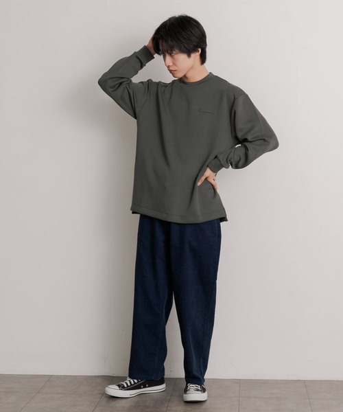 SENSE OF PLACE by URBAN RESEARCH(センスオブプレイスバイアーバンリサーチ)の「『ユニセックス』シシュウダンボールポンチロングTシャツ(Tシャツ/カットソー・メンズ・ブラック/ブルー/ライトベージュ/ミント/ホワイト/ブラウン/チャコールグレー・LARGE/MEDIUM)」の8枚目の写真