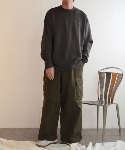 SENSE OF PLACE by URBAN RESEARCH(センスオブプレイスバイアーバンリサーチ)の「『ユニセックス』シシュウダンボールポンチロングTシャツ(Tシャツ/カットソー・メンズ・ブラック/ブルー/ライトベージュ/ミント/ホワイト/ブラウン/チャコールグレー・LARGE/MEDIUM)」の20枚目の写真