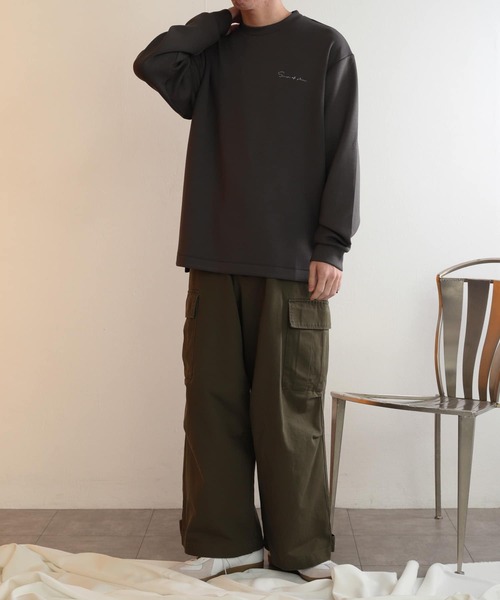 SENSE OF PLACE by URBAN RESEARCH(センスオブプレイスバイアーバンリサーチ)の「『ユニセックス』シシュウダンボールポンチロングTシャツ(Tシャツ/カットソー・メンズ・ブラック/ブルー/ライトベージュ/ミント/ホワイト/ブラウン/チャコールグレー・LARGE/MEDIUM)」の21枚目の写真