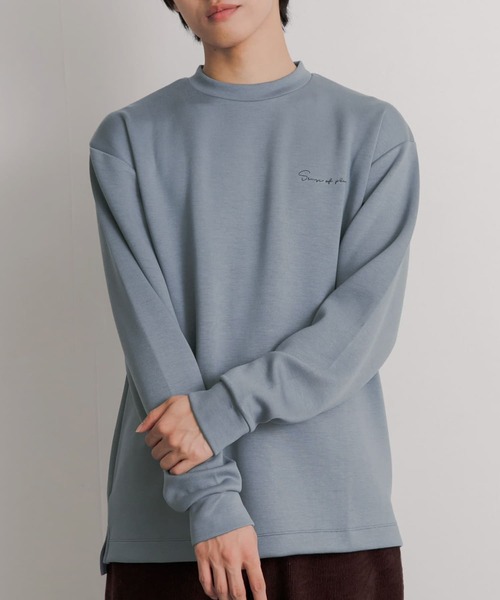 SENSE OF PLACE by URBAN RESEARCH(センスオブプレイスバイアーバンリサーチ)の「『ユニセックス』シシュウダンボールポンチロングTシャツ(Tシャツ/カットソー・メンズ・ブラック/ブルー/ライトベージュ/ミント/ホワイト/ブラウン/チャコールグレー・LARGE/MEDIUM)」の1枚目の写真