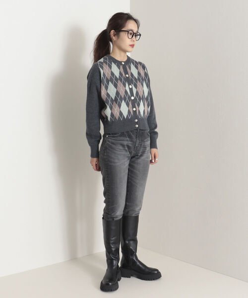 onulsoha(オヌルソハ)の「アーガイル柄ショートカーディガン(カーディガン/ボレロ・レディース・グレー/ベージュ・38)」の11枚目の写真