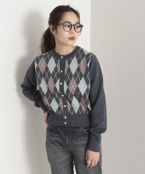 onulsoha(オヌルソハ)の「アーガイル柄ショートカーディガン(カーディガン/ボレロ・レディース・グレー/ベージュ・38)」の21枚目の写真