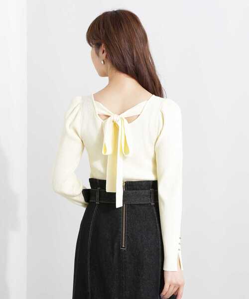 PROPORTION BODY DRESSING(プロポーションボディドレッシング)の「バックリボンニット / 1213170105(ニット/セーター・レディース・イエロー/ホワイト系その他/グリーン・FREE)」の14枚目の写真