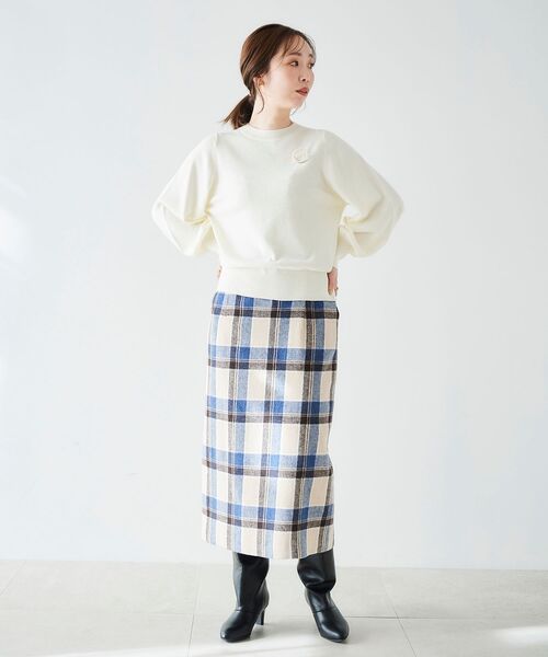 le.coeur blanc（ルクールブラン）の「バックパールニットプルオーバー（ニット/セーター・レディース・ブラック/グレー/オフホワイト・38）」の12枚目の写真