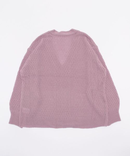 STYLEBLOCK（スタイルブロック）の「ハニカムニットVネックプルオーバー（ニット/セーター・レディース・ラベンダー/ブラック/アイボリー/ライトベージュ・M）」の5枚目の写真