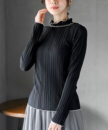 希少！未使用　定価3.2万円　ヨシキヒシヌマ　プリーツトップス　フリルレース黒 希少！未使用 定価3.2 ヨシキヒシヌマ プリーツトップス フリル