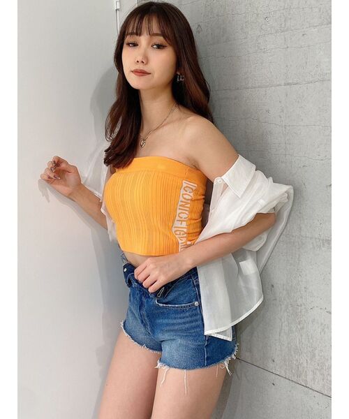 GYDA(ジェイダ)の「ベアサイドジャカードニットTOPS(ニット/セーター・レディース・ブラック/オフホワイト/オレンジ・FREE)」の3枚目の写真