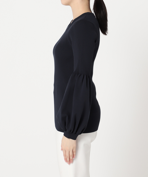 NOBLE◆23SS/ブルジョンスリーブニット/ポリエステル/23-080-240-8420-1-0/汚れ有 NOBLE(ノーブル) / 23SS/ブルジョンスリーブニット/ポリエステル