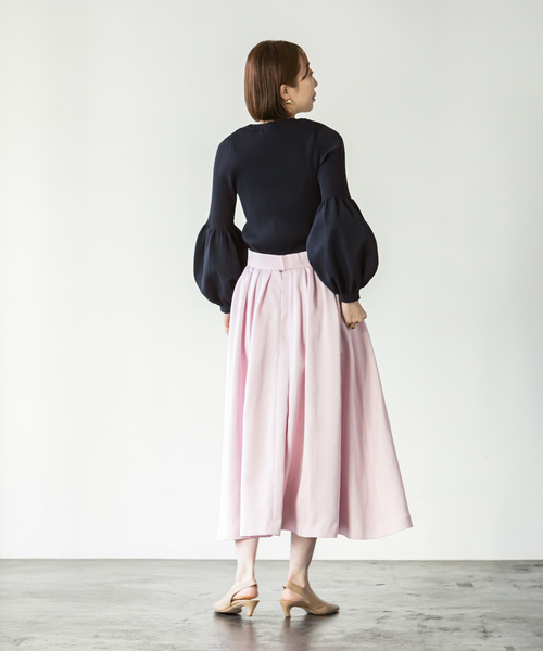 NOBLE◆23SS/ブルジョンスリーブニット/ポリエステル/23-080-240-8420-1-0/汚れ有 NOBLE(ノーブル) / 23SS/ブルジョンスリーブニット/ポリエステル
