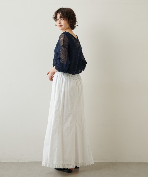 Whim Gazette（ウィムガゼット）の「メッシュプルオーバー（ニット/セーター・レディース・ベージュ/ネイビー/オフホワイト・FREE）」の10枚目の写真