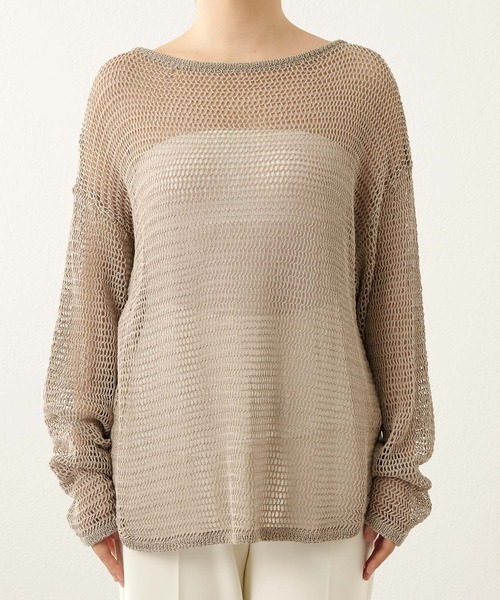 Whim Gazette（ウィムガゼット）の「メッシュプルオーバー（ニット/セーター・レディース・ベージュ/ネイビー/オフホワイト・FREE）」の19枚目の写真