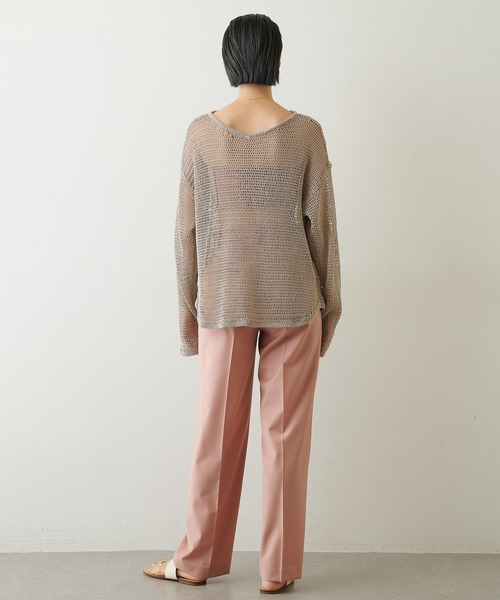 Whim Gazette（ウィムガゼット）の「メッシュプルオーバー（ニット/セーター・レディース・ベージュ/ネイビー/オフホワイト・FREE）」の6枚目の写真