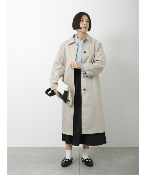 Lugnoncure（ルノンキュール）の「撥水加工ステンカラーコート（ステンカラーコート・レディース・オフホワイト/ネイビー/ベージュ・ﾌﾘ-）」の6枚目の写真