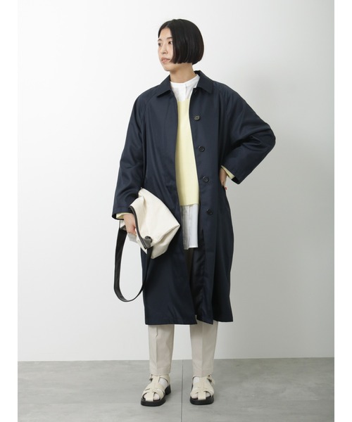 Lugnoncure（ルノンキュール）の「撥水加工ステンカラーコート（ステンカラーコート・レディース・オフホワイト/ネイビー/ベージュ・ﾌﾘ-）」の8枚目の写真