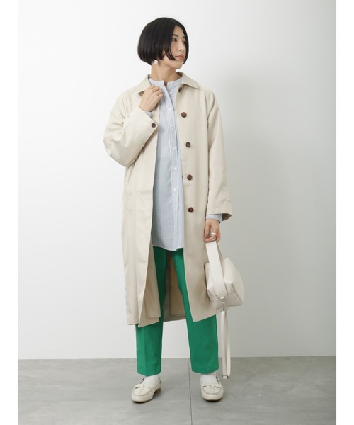 Lugnoncure（ルノンキュール）の「撥水加工ステンカラーコート（ステンカラーコート・レディース・オフホワイト/ネイビー/ベージュ・ﾌﾘ-）」の5枚目の写真