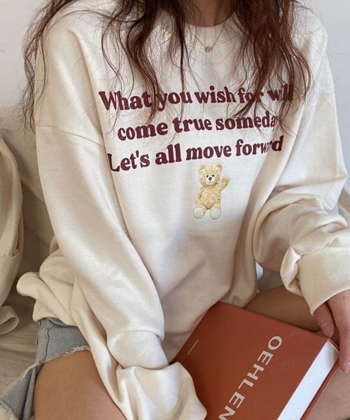 Dalfwin（ダールフィン）の「韓国ファッションWishベアアニマルプリントスウェット（スウェット・レディース・グリーン/クリーム/グレー系その他/ブラック・FREE）」の16枚目の写真
