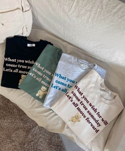 Dalfwin（ダールフィン）の「韓国ファッションWishベアアニマルプリントスウェット（スウェット・レディース・グリーン/クリーム/グレー系その他/ブラック・FREE）」の7枚目の写真