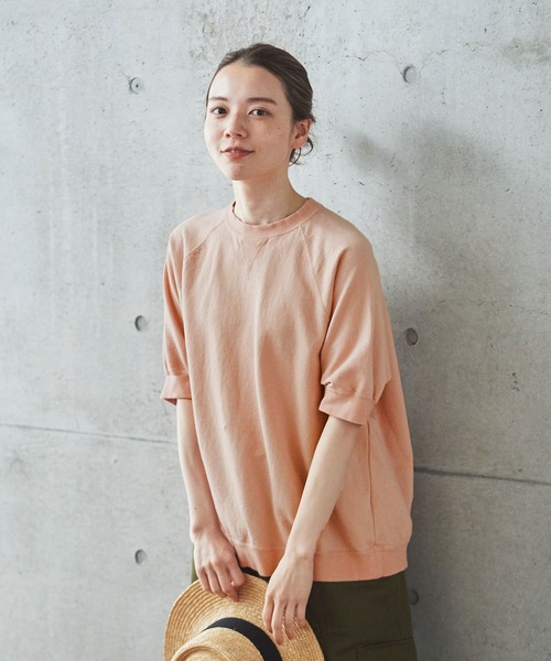 PAR ICI（パーリッシィ）の「空紡インレイ製品染め ラグランTシャツ（Tシャツ/カットソー・レディース・オフホワイト/ピンク/グレー/サックスブルー・FREE）」の4枚目の写真