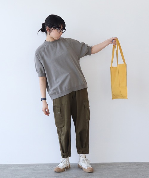 PAR ICI（パーリッシィ）の「空紡インレイ製品染め ラグランTシャツ（Tシャツ/カットソー・レディース・オフホワイト/ピンク/グレー/サックスブルー・FREE）」の9枚目の写真