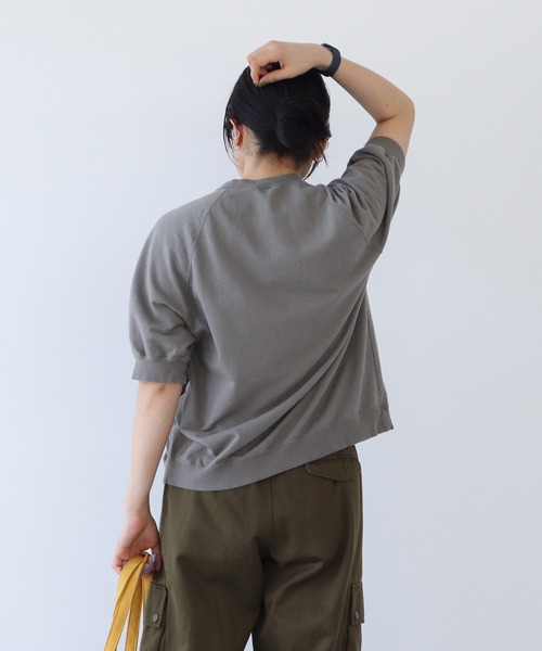 PAR ICI（パーリッシィ）の「空紡インレイ製品染め ラグランTシャツ（Tシャツ/カットソー・レディース・オフホワイト/ピンク/グレー/サックスブルー・FREE）」の8枚目の写真