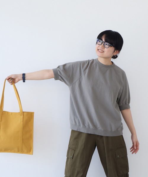 PAR ICI（パーリッシィ）の「空紡インレイ製品染め ラグランTシャツ（Tシャツ/カットソー・レディース・オフホワイト/ピンク/グレー/サックスブルー・FREE）」の5枚目の写真