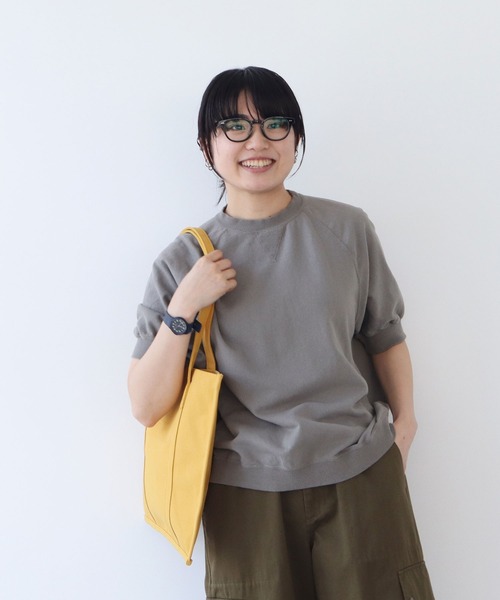 PAR ICI（パーリッシィ）の「空紡インレイ製品染め ラグランTシャツ（Tシャツ/カットソー・レディース・オフホワイト/ピンク/グレー/サックスブルー・FREE）」の6枚目の写真