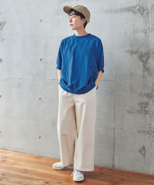 PAR ICI（パーリッシィ）の「空紡インレイ製品染め ラグランTシャツ（Tシャツ/カットソー・レディース・オフホワイト/ピンク/グレー/サックスブルー・FREE）」の18枚目の写真