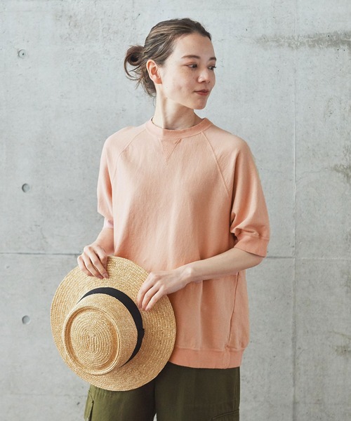 PAR ICI（パーリッシィ）の「空紡インレイ製品染め ラグランTシャツ（Tシャツ/カットソー・レディース・オフホワイト/ピンク/グレー/サックスブルー・FREE）」の22枚目の写真