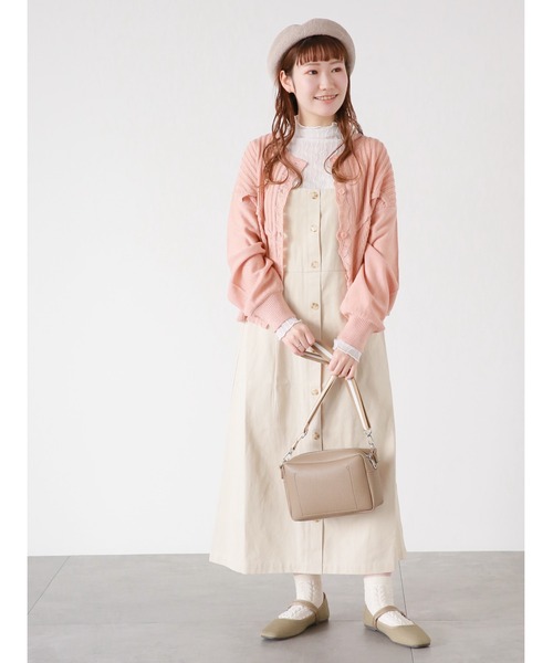 ehka sopo（エヘカソポ）の「フロントボタンジャンスカ（ワンピース・レディース・ベージュ/グリーン/キナリ・ﾌﾘ-）」の2枚目の写真