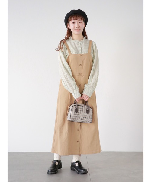 ehka sopo（エヘカソポ）の「フロントボタンジャンスカ（ワンピース・レディース・ベージュ/グリーン/キナリ・ﾌﾘ-）」の12枚目の写真