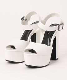 Mafmof | Mafmof(マフモフ)チャンキーヒールアンクルベルトストラップサンダル(サンダル)