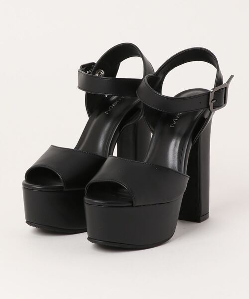 Mafmof(マフモフ)の「Mafmof(マフモフ)チャンキーヒールアンクルベルトストラップサンダル(サンダル・レディース・グレー/ブラック/ホワイト系その他・LL/L/M/S)」の2枚目の写真