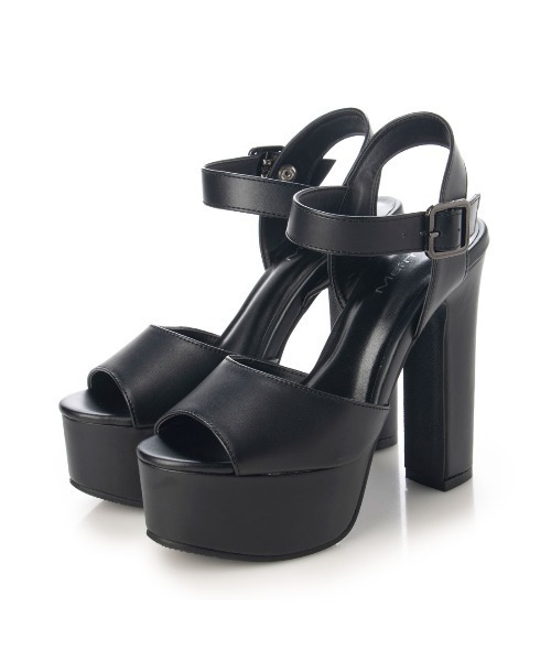 Mafmof(マフモフ)の「Mafmof(マフモフ)チャンキーヒールアンクルベルトストラップサンダル(サンダル・レディース・グレー/ブラック/ホワイト系その他・LL/L/M/S)」の10枚目の写真