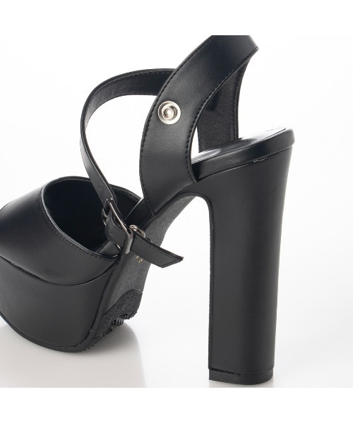 Mafmof(マフモフ)の「Mafmof(マフモフ)チャンキーヒールアンクルベルトストラップサンダル(サンダル・レディース・グレー/ブラック/ホワイト系その他・LL/L/M/S)」の16枚目の写真