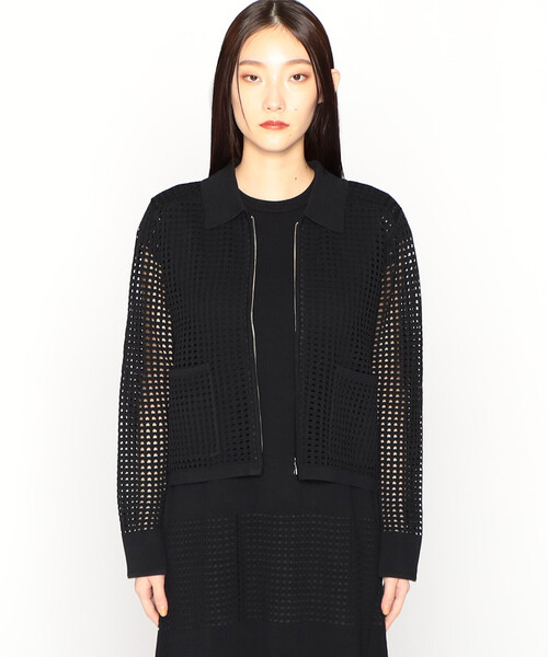 【セール】【セットアップ対応】 スクエアメッシュ編みニット シャツブルゾン（ブルゾン）｜COMME CA ISM（コムサイズム）
