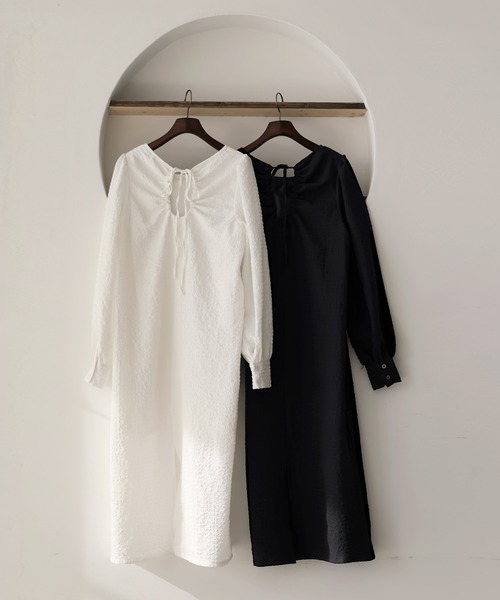 hellam（へラム）の「バックオープンワンピース（ワンピース・レディース・オフホワイト/ブラック・FREE）」の18枚目の写真