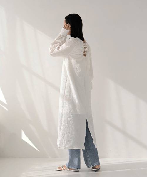 hellam（へラム）の「バックオープンワンピース（ワンピース・レディース・オフホワイト/ブラック・FREE）」の14枚目の写真