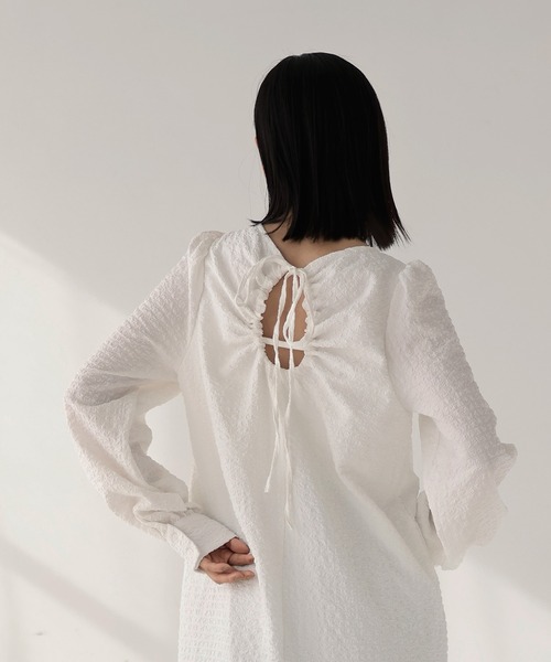 hellam（へラム）の「バックオープンワンピース（ワンピース・レディース・オフホワイト/ブラック・FREE）」の15枚目の写真