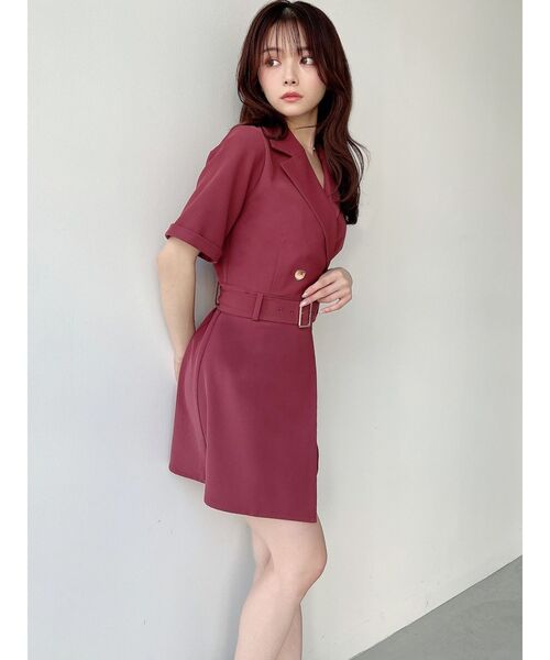 RESEXXY（リゼクシー）の「テーラードショートコンビネゾン（つなぎ/オールインワン・レディース・ブラック/ピンク/アイボリー・FREE）」の4枚目の写真