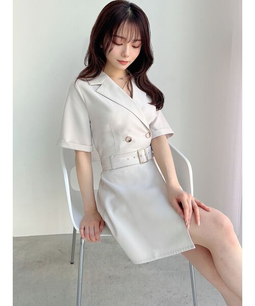 RESEXXY（リゼクシー）の「テーラードショートコンビネゾン（つなぎ/オールインワン・レディース・ブラック/ピンク/アイボリー・FREE）」の7枚目の写真