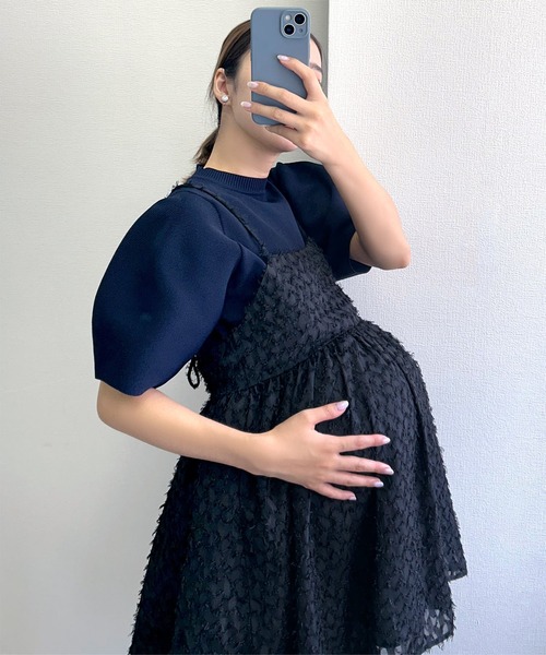 KOBE LETTUCE(コウベレタス)の「産前産後OKマタニティチューブストラップキャミブラウス(マタニティウェア/グッズ・レディース・アイボリー/ベージュ/ブラック/ブラウン系/ブラック系・FREE)」の19枚目の写真