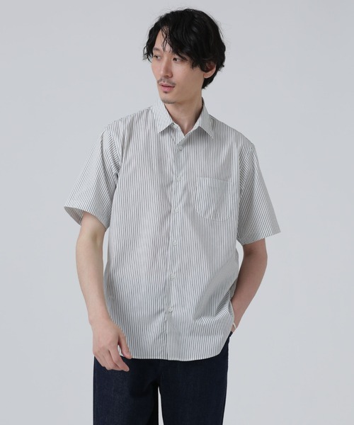 NANO universe（ナノユニバース）の「LB.03/「ICE FLOW LINEN」バリエーションシャツ 半袖（シャツ/ブラウス・メンズ・ホワイト/ネイビー/ブルー・S/M/L）」の8枚目の写真