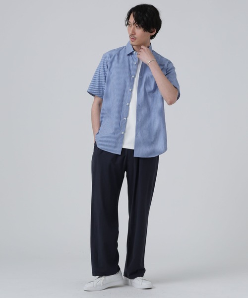 NANO universe（ナノユニバース）の「LB.03/「ICE FLOW LINEN」バリエーションシャツ 半袖（シャツ/ブラウス・メンズ・ホワイト/ネイビー/ブルー・S/M/L）」の12枚目の写真