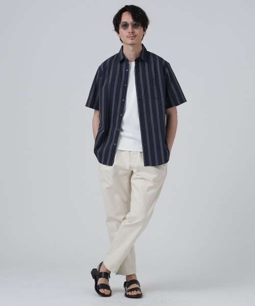 NANO universe（ナノユニバース）の「LB.03/「ICE FLOW LINEN」バリエーションシャツ 半袖（シャツ/ブラウス・メンズ・ホワイト/ネイビー/ブルー・S/M/L）」の9枚目の写真