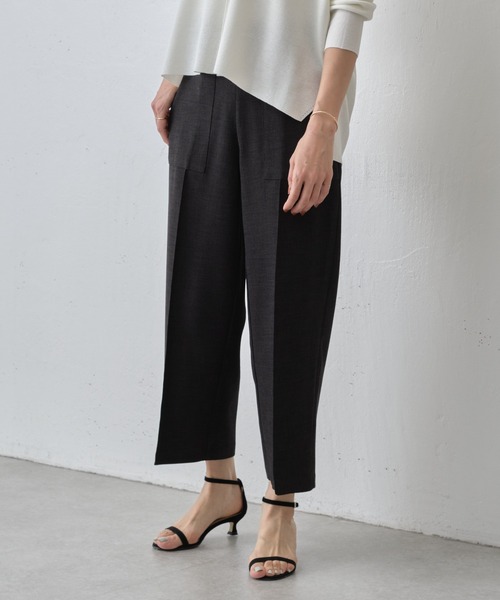 BEARDSLEY（ビアズリー）の「ワイドクロップドパンツ（その他パンツ・レディース・ダークグレー/アイボリー・M/S）」の18枚目の写真